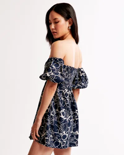 Abercrombie & Fitch Emerson Off-the-shoulder Skort In Blue