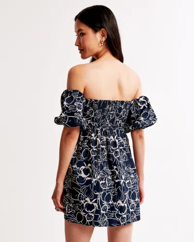 Abercrombie & Fitch Emerson Off-the-shoulder Skort In Blue