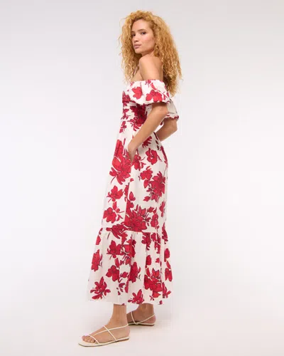 Abercrombie & Fitch The A&f Emerson Off-the-shoulder Maxi Dress In Multi