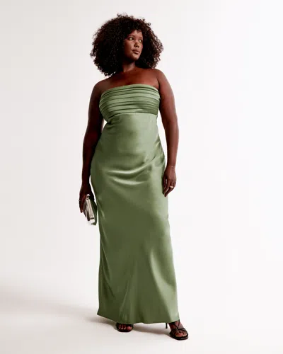 Abercrombie & Fitch The A&f Emerson Strapless Slim Maxi Dress In Green