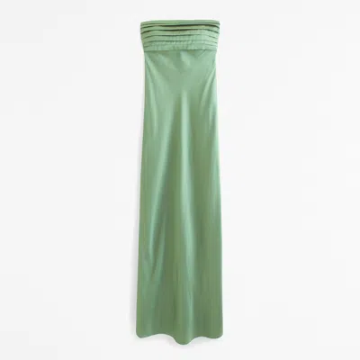 Abercrombie & Fitch The A&f Emerson Strapless Slim Maxi Dress In Green