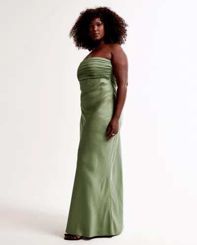 Abercrombie & Fitch The A&f Emerson Strapless Slim Maxi Dress In Green
