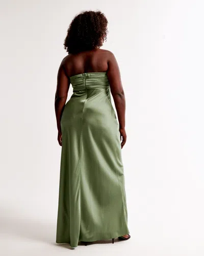 Abercrombie & Fitch The A&f Emerson Strapless Slim Maxi Dress In Green