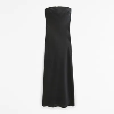 Abercrombie & Fitch The A&f Julia Slip Strapless Bow Detail Maxi Dress In Black