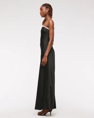 Abercrombie & Fitch The A&f Julia Slip Strapless Bow Detail Maxi Dress In Black