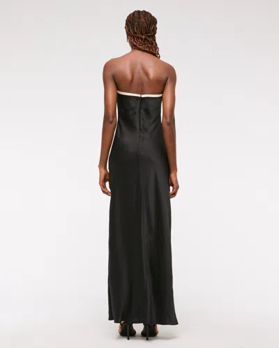 Abercrombie & Fitch The A&f Julia Slip Strapless Bow Detail Maxi Dress In Black