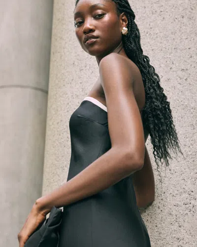 Abercrombie & Fitch The A&f Julia Slip Strapless Bow Detail Maxi Dress In Black