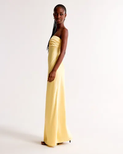 Abercrombie & Fitch The A&f Emerson Strapless Slim Maxi Dress In Yellow
