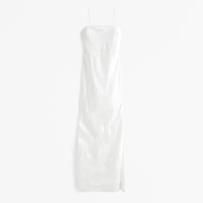 Abercrombie & Fitch The A&f Julia Slip Satin Jacquard Maxi Dress In White