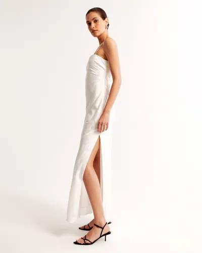 Abercrombie & Fitch The A&f Julia Slip Satin Jacquard Maxi Dress In White