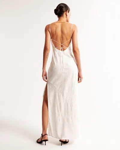 Abercrombie & Fitch The A&f Julia Slip Satin Jacquard Maxi Dress In White