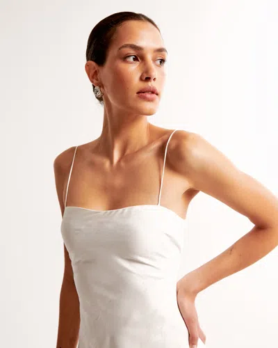 Abercrombie & Fitch The A&f Julia Slip Satin Jacquard Maxi Dress In White