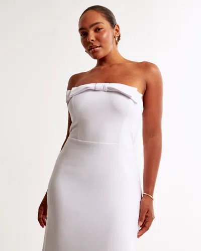 Abercrombie & Fitch Column Bow-front Maxi Dress In White
