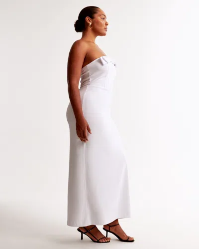 Abercrombie & Fitch Column Bow-front Maxi Dress In White