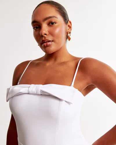 Abercrombie & Fitch Column Bow-front Maxi Dress In White