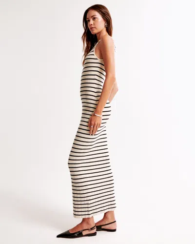 Abercrombie & Fitch High-neck Midi Sweater Dress In Black