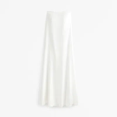 Abercrombie & Fitch Strapless Trapeze Maxi Dress In White