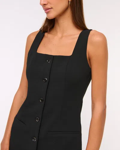 Abercrombie & Fitch The A&f Mara Squareneck Vest Mini Dress In Black