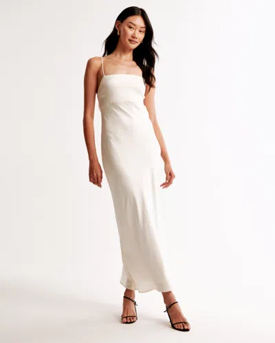 Abercrombie & Fitch The A&f Julia Slip Cowl Back-bow Maxi Dress In White