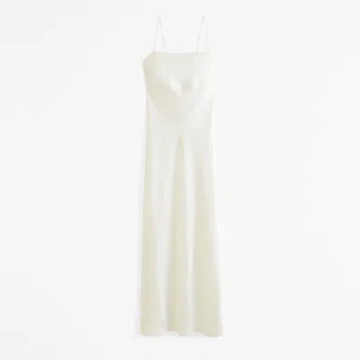Abercrombie & Fitch The A&f Julia Slip Cowl Back-bow Maxi Dress In White