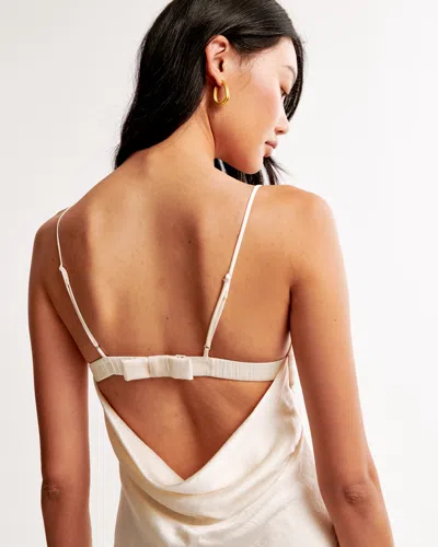 Abercrombie & Fitch The A&f Julia Slip Cowl Back-bow Maxi Dress In White
