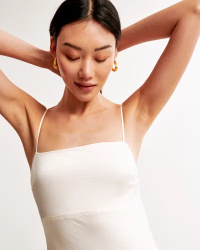 Abercrombie & Fitch The A&f Julia Slip Cowl Back-bow Maxi Dress In White