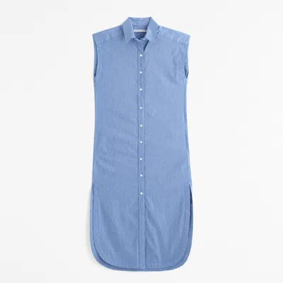 Abercrombie & Fitch Button-through Midi Shirt Dress In Blue
