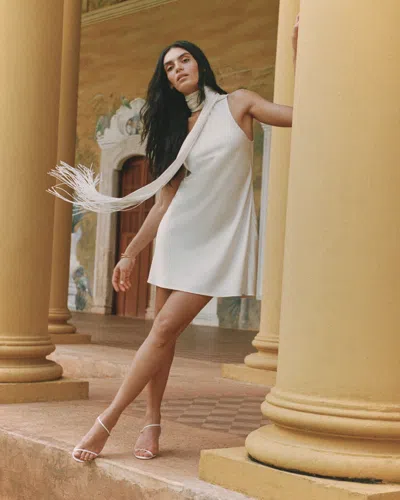 Abercrombie & Fitch Scarf Slip Mini Dress In White