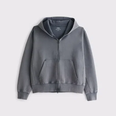 Abercrombie & Fitch Ypb Neoknit Max Full-zip Hoodie In Gray