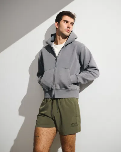 Abercrombie & Fitch Ypb Neoknit Max Full-zip Hoodie In Gray