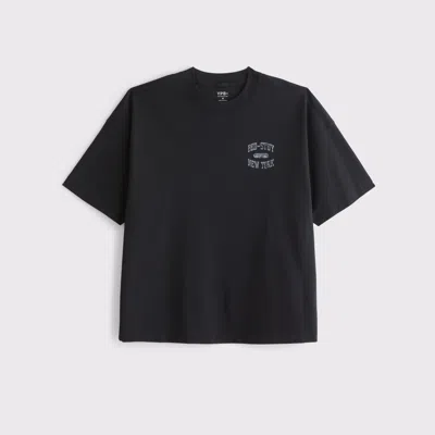 Abercrombie & Fitch Ypb Heavyweight Cotton Pump Cover Tee In Black