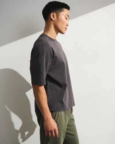 Abercrombie & Fitch Ypb Heavyweight Cotton Pump Cover Tee In Brown