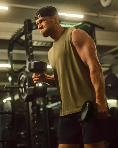 Abercrombie & Fitch Ypb Active Cotton-blend Muscle Tank In Green