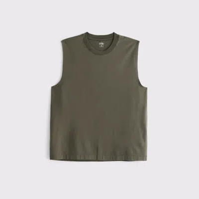 Abercrombie & Fitch Ypb Active Cotton-blend Muscle Tank In Green