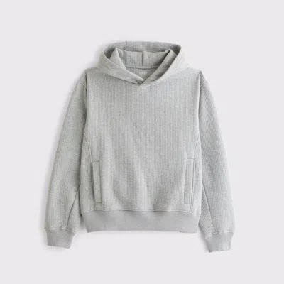 Abercrombie & Fitch Ypb Textured Ribbed Popover In Gray