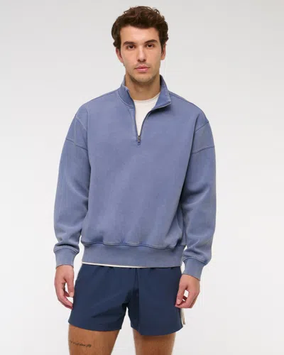 Abercrombie & Fitch Ypb Neoknit Max Half-zip In Blue