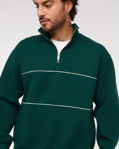 Abercrombie & Fitch Ypb Neoknit Max Half-zip In Green
