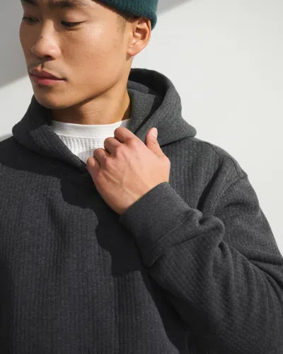 Abercrombie & Fitch Ypb Textured Ribbed Popover In Black