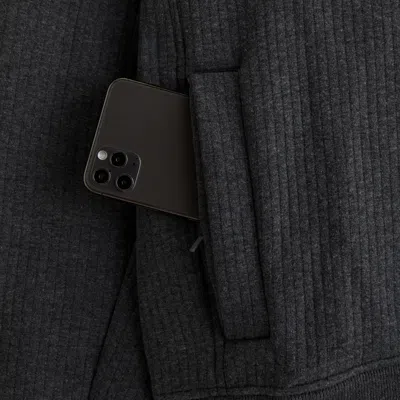 Abercrombie & Fitch Ypb Textured Ribbed Popover In Black