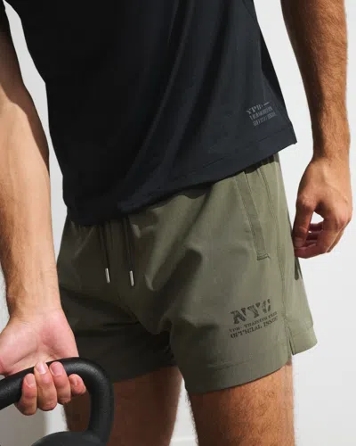 Abercrombie & Fitch Ypb Motiontek Retro Short In Green