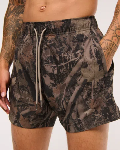 Abercrombie & Fitch Ypb Motiontek Retro Short In Black