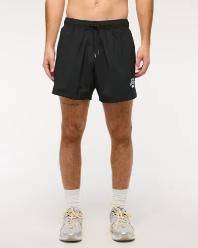 Abercrombie & Fitch Ypb Motiontek Retro Short In Black