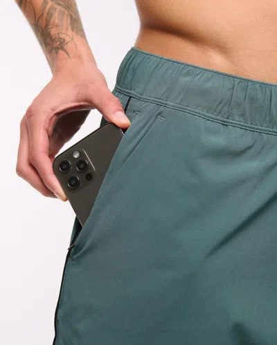 Abercrombie & Fitch Ypb Motiontek Lined Ready Short In Green