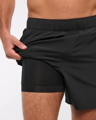 Abercrombie & Fitch Ypb Motiontek Lined Ready Short In Black