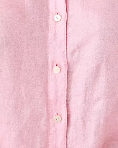 Lilly Pulitzer Sea View Metallic Linen Button Down Shirt In Pink