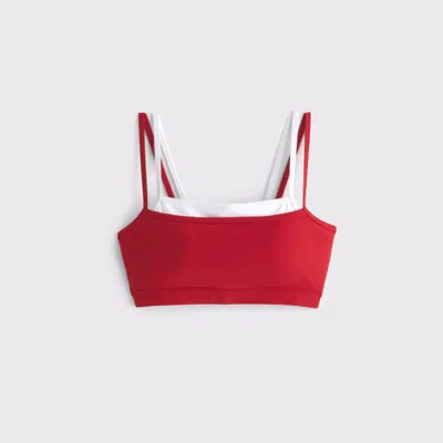 Abercrombie & Fitch Ypb Studioflex Double-layered Sports Bra In Red