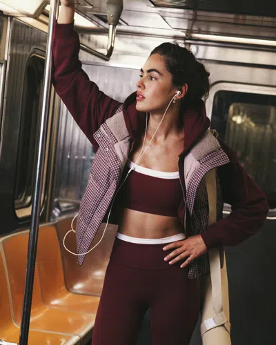 Abercrombie & Fitch Ypb Studioflex Double-layered Sports Bra In Burgundy