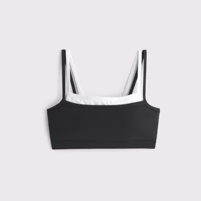 Abercrombie & Fitch Ypb Studioflex Double-layered Sports Bra In Black