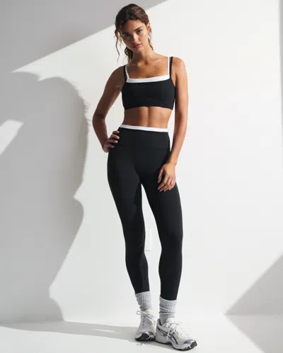 Abercrombie & Fitch Ypb Studioflex Double-layered Sports Bra In Black