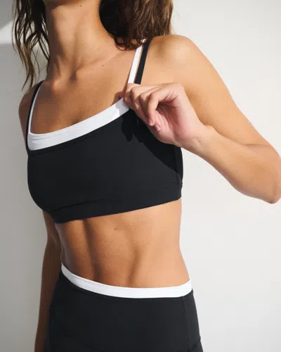 Abercrombie & Fitch Ypb Studioflex Double-layered Sports Bra In Black